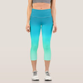 Leggings Capri tons turquoise turquoises Abstraits (Recto)
