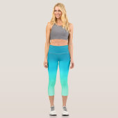 Leggings Capri tons turquoise turquoises Abstraits (Recto)