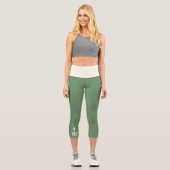 Leggings Capri Top Chalk Blanc sur Pine Green (Recto)