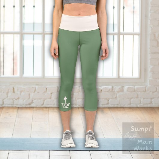 Leggings Capri Top Chalk Blanc sur Pine Green