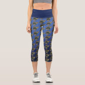 Leggings Capri Tortue de mer bleu vert (Recto)