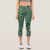 Leggings Capri Tourbillon rose Gold liquide Abstrait Design vert (Recto)