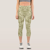 Leggings Capri Tournesol William Morris Vintage Olive Damask (Recto)
