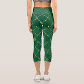 Leggings Capri Trèfles Dorés, Ciel d'Émeraude (Verso)
