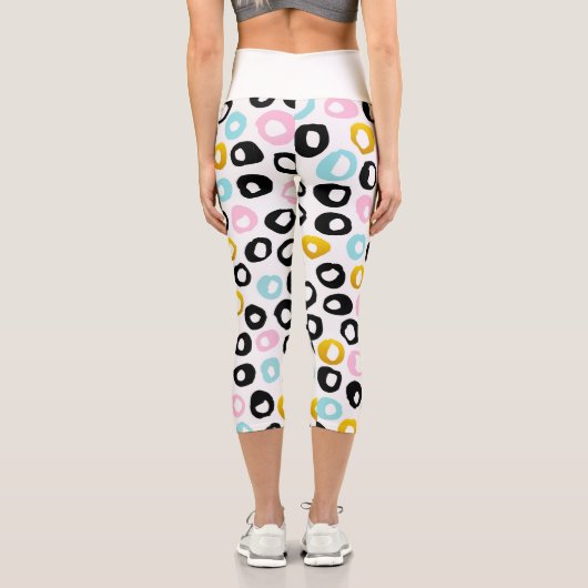 Leggings Capri Trendy Abstract Dots Pattern (Verso)