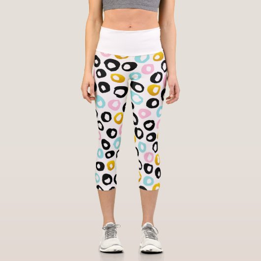 Leggings Capri Trendy Abstract Dots Pattern (Recto)