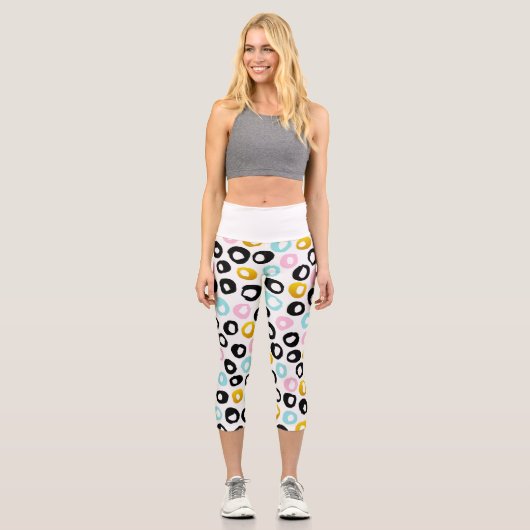 Leggings Capri Trendy Abstract Dots Pattern (Recto)