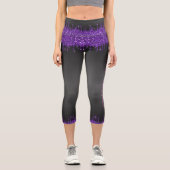 Leggings Capri Trendy lilas glam goutte à goutte Halloween thème (Recto)
