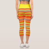 Leggings Capri Trendy Stylish Rainbow Stripes (Verso)