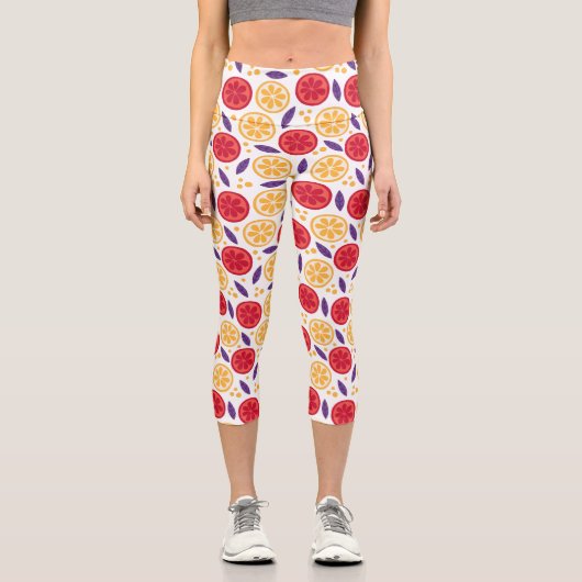 Leggings Capri Trendy Summer Fruit Orange Pomegranate Slice (Recto)