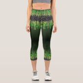 Leggings Capri Trendy vert noir glam goutte à goutte thème Hallow (Recto)