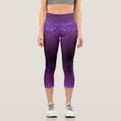 Leggings Capri Trendy violet glam goutte à goutte Halloween thème (Recto)