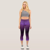 Leggings Capri Trendy violet glam goutte à goutte Halloween thème (Recto)