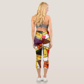 Leggings Capri Triangle Coloré Géométrique Moderne (Verso)