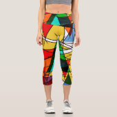 Leggings Capri Triangle Coloré Géométrique Moderne (Recto)