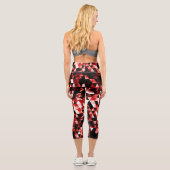 Leggings Capri Triangle Géométrie Vibrant Rouge Smoky Galaxy moti (Verso)