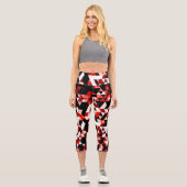 Leggings Capri Triangle Géométrie Vibrant Rouge Smoky Galaxy moti (Recto)