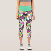 Leggings Capri Triangles Abstraits en Patchwork Géométrique Moder (Recto)