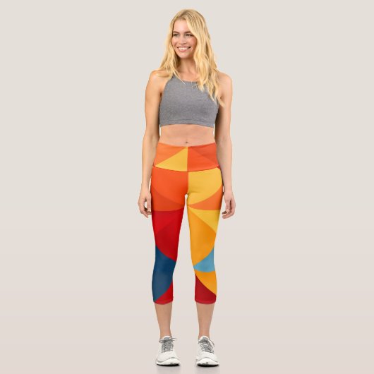 Leggings Capri Triangles colorés (Recto)