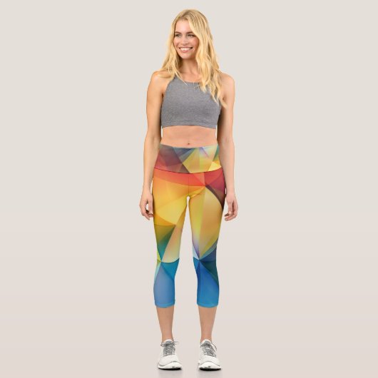 Leggings Capri Triangles dans les couleurs arc-en-ciel (Recto)