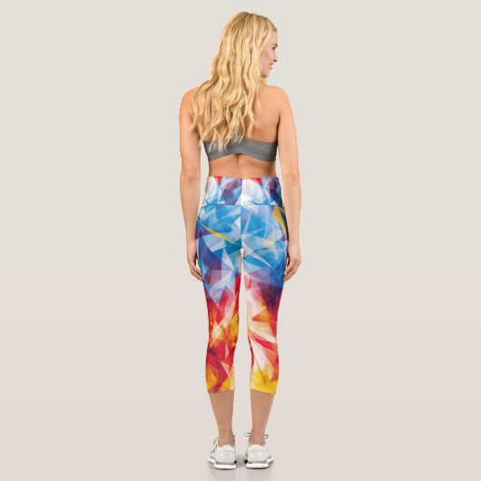 Leggings Capri Triangles dans les couleurs primaires vives (Verso)