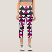 Leggings Capri Triangles Géométriques Roses (Recto)