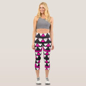 Leggings Capri Triangles Géométriques Roses (Recto)