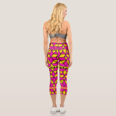 Leggings Capri Triangles rose jaune (Verso)