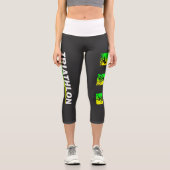 Leggings Capri Triathlon Transcendance : Baignade, Vélo, Réussite (Recto)
