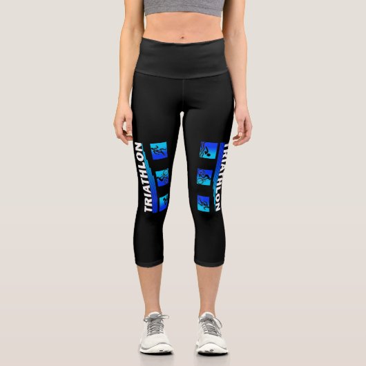 Leggings Capri Triathlon Triumph : Naviguer dans la nage, le vélo (Recto)