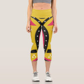 Leggings Capri Tribal jaune africain (Recto)