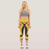Leggings Capri Tribal jaune africain (Recto)