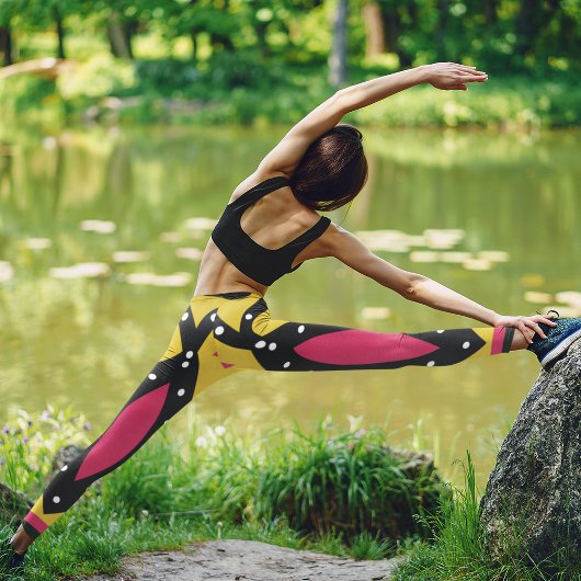 Leggings Capri Tribal jaune africain