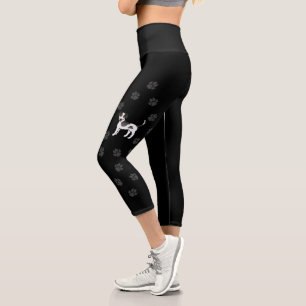 Leggings Capri Tricolore Danois-Suédois Farmdog mou Chien et Pâte