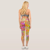 Leggings Capri Tripant Groovy Funky Psychédélique Fractale Éclate (Verso)