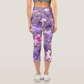 Leggings Capri Trippy Funky Boho Super Pastel Spiral Fractal Art (Verso)