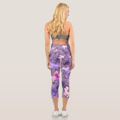 Leggings Capri Trippy Funky Boho Super Pastel Spiral Fractal Art (Verso)