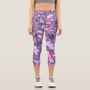 Leggings Capri Trippy Funky Boho Super Pastel Spiral Fractal Art