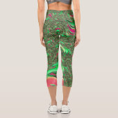Leggings Capri Trippy Funky Psychedelic Super Spiral Fractal Art (Verso)