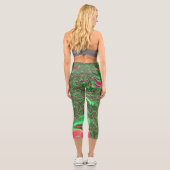 Leggings Capri Trippy Funky Psychedelic Super Spiral Fractal Art (Verso)