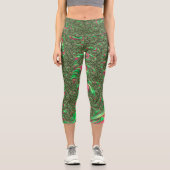 Leggings Capri Trippy Funky Psychedelic Super Spiral Fractal Art (Recto)