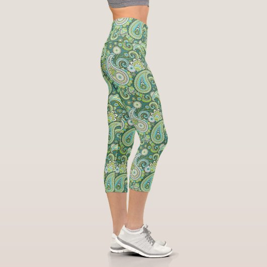 Leggings Capri Trippy Hippy Retro Paisley (Droite)