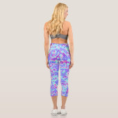 Leggings Capri Trippy Vibrant couleur Maximaliste Marbre Abstrait (Verso)