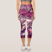 Leggings Capri Trippy Vibrant Psychedelic Funky Fractal Art (Verso)