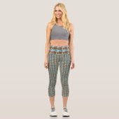 Leggings Capri Trois Eléphants Au Levant De Soleil Opal, (Recto)