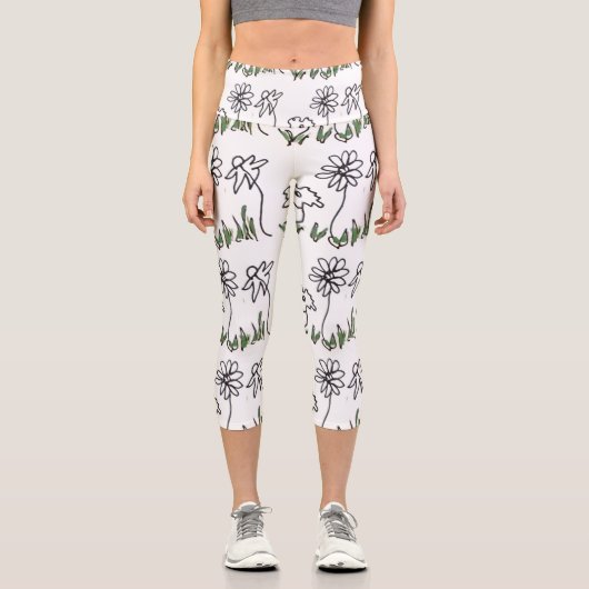 Leggings Capri Trois petites fleurs (Recto)