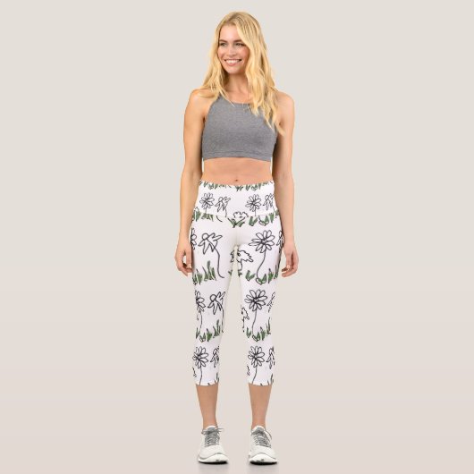 Leggings Capri Trois petites fleurs (Recto)