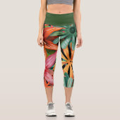 Leggings Capri tropical/hawaïen/floral/fleur (Recto)