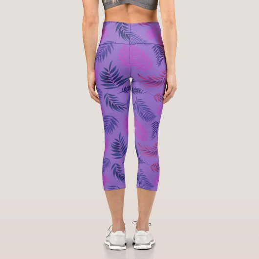 Leggings Capri Tropical Leaves Pattern 19 (Verso)