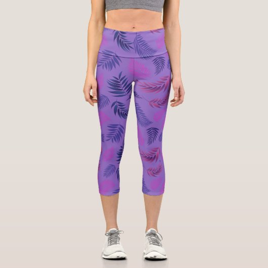 Leggings Capri Tropical Leaves Pattern 19 (Recto)